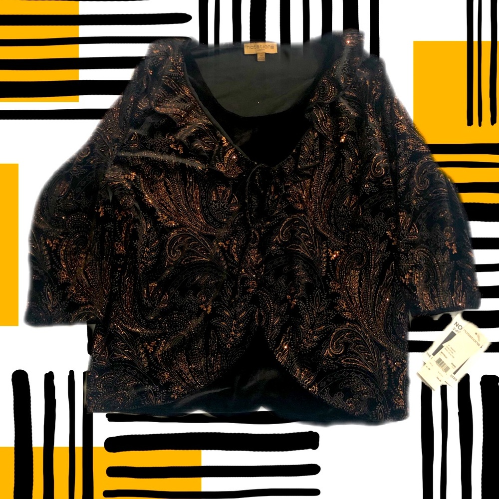 Notations Crystal beads blouse